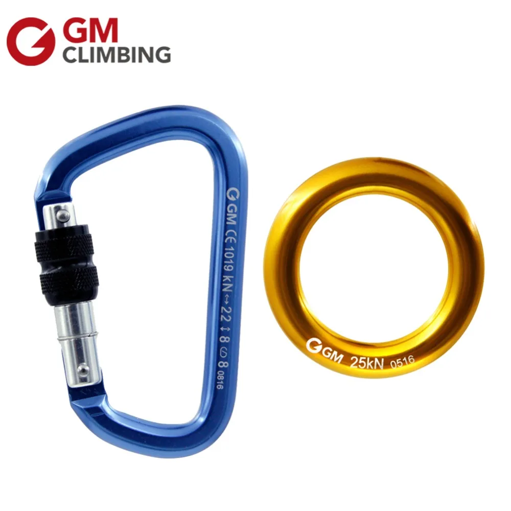 Large Rappel Ring 25kN 5600Lbs Bail Outs Rigging With D Carabiner 22kN