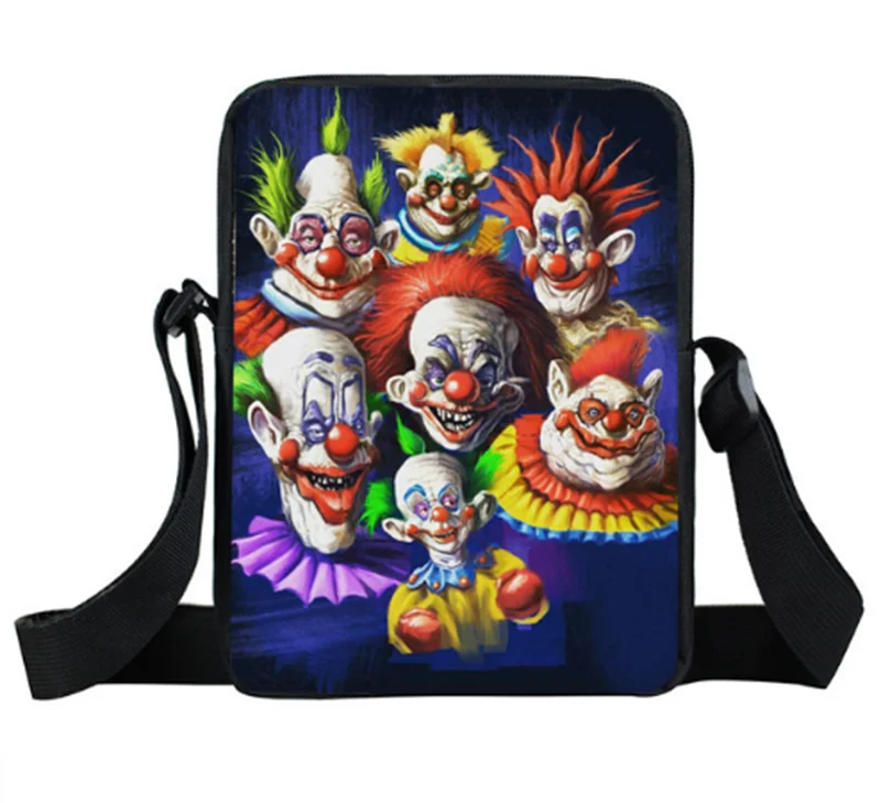Клоун для женщин и мужчин сумка через плечо для путешествий детский школьный рюкзак, сумка для книг игрушечные закуски регулируемые ремни сумки с ремнем через плечо - Цвет: Clown 3
