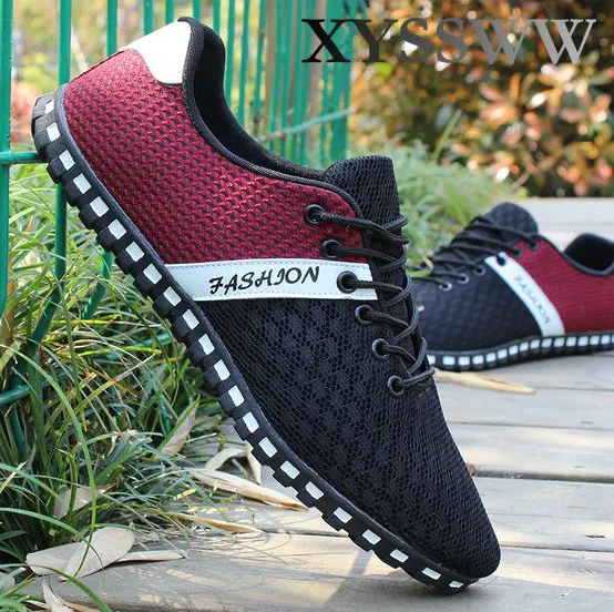

2017 New Men's Fashion Shoes Summer Zapato Casual Breathable Mesh Flat Shoes Exercise Jogging Men Shoes Breathable Footwear