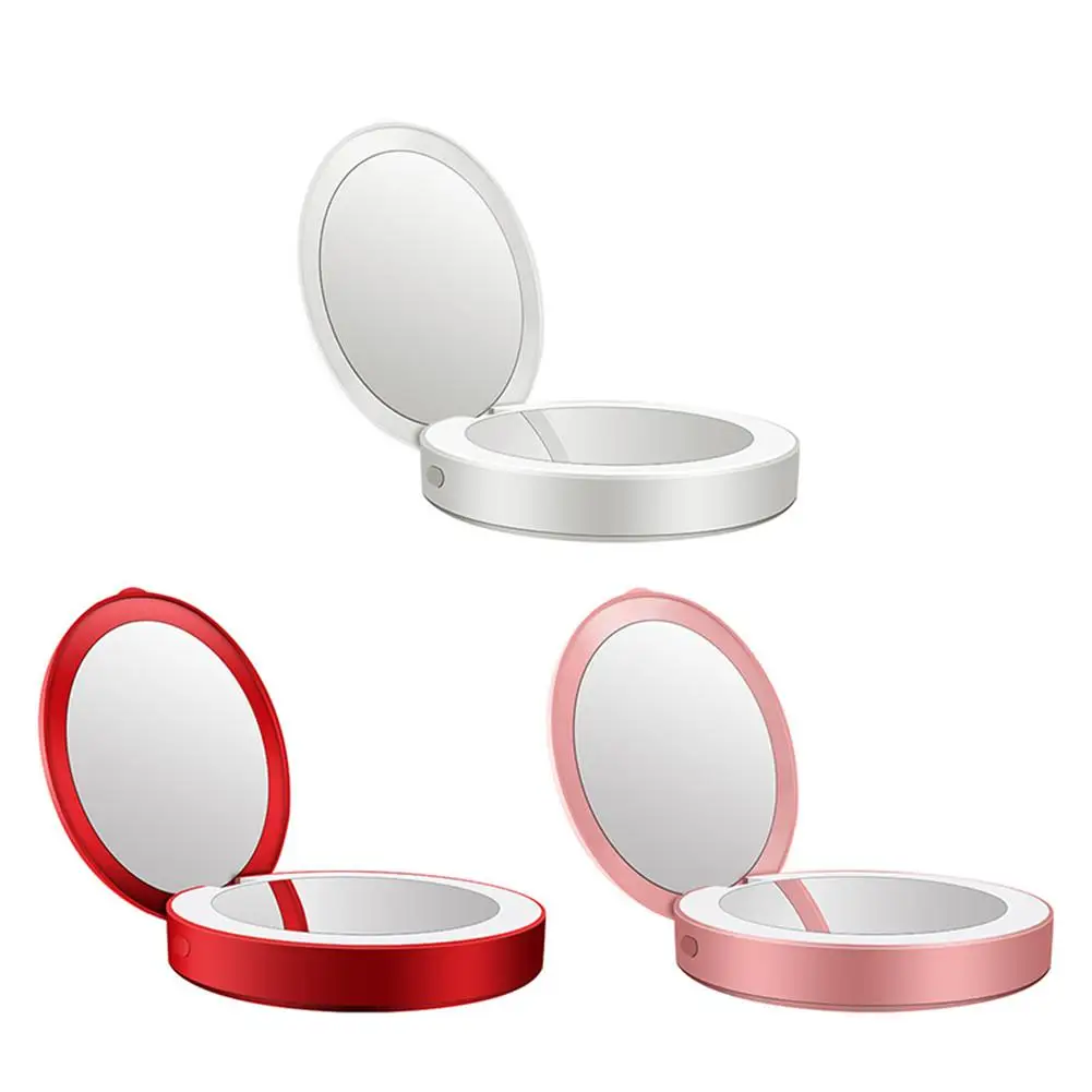 

Portable Folding LED Makeup Mirror with Light Portable Backup Charger Gift for Women