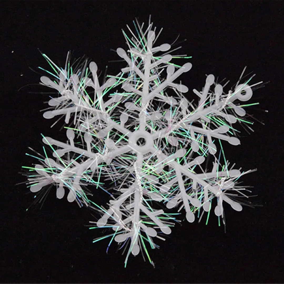 DIY 30/60PCS Classic White Snowflake Ornament Christmas Tree Hanging Decorations