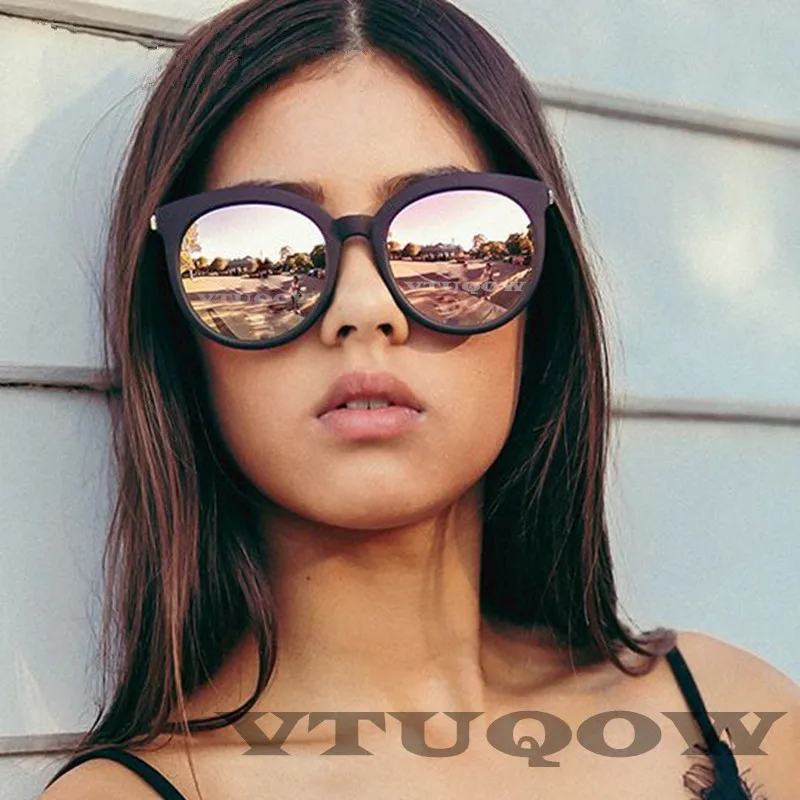 

2019 Fashion Sunglasses Women Brand Designer Elegant Cat Eye Sun Glasses For Women Female Sunglasses Mirror 2018 zonnebril dames