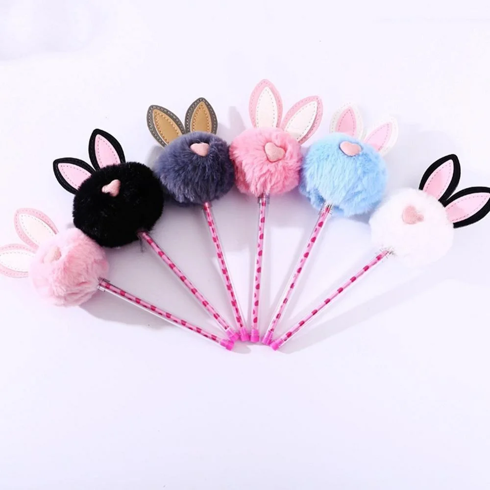 

1Pc Candy Color 0.5mm Plush Rabbit Gel Pen Ink Pen Stationery Office School Supplies Award Gifts for Kids Hot Sale