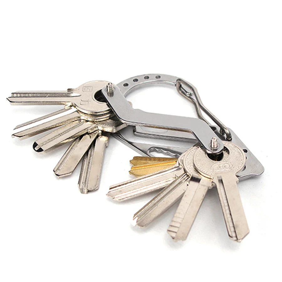 

EDC Camping Tool Multifunction Belt Guard Key Holder Organizer Clamp Stainless Steel Carabiner Portable Key Chain Buckle FW103