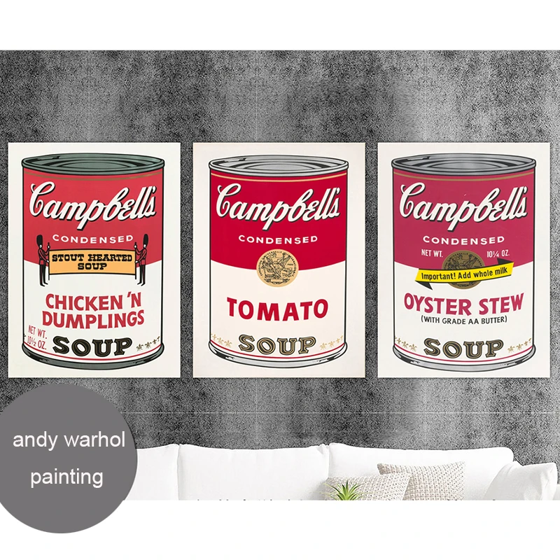 

COSY MOMENT Wall Art Painting Andy Warhol Tomato Noodle Soup Abstract Canvas Painting Wall Art Picture For Living Room ZS074