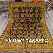 YILONG 6'x9' винтажный домашний шелковый ковер ручной вязки персидские золотые турецкие шелковые коврики(LH02GB6x9
