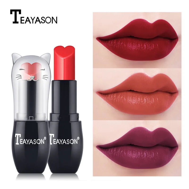 

12 Colors Cat Velvet Matte Lipstick Kawaii Cute Nude Lip Stick Long-lasting Waterproof Lips Cosmetics Korean Sexy Red Maquiagem