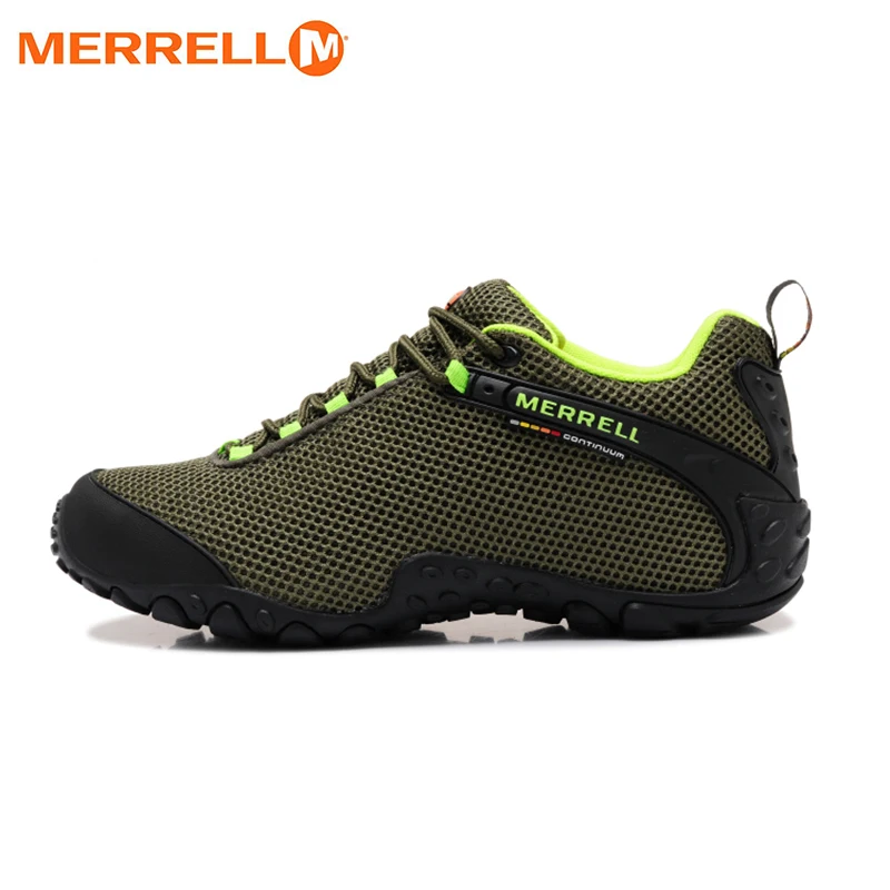 Original Merrell Men Breathable Camping Outdoor Sport Mesh Hiking Shoes For Male Army Green