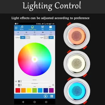 

Litake 2PCS LED Color Changing Bluetooth 4.0 Music Seiling Lights Smart Creative Ceiling Decorative Downlights