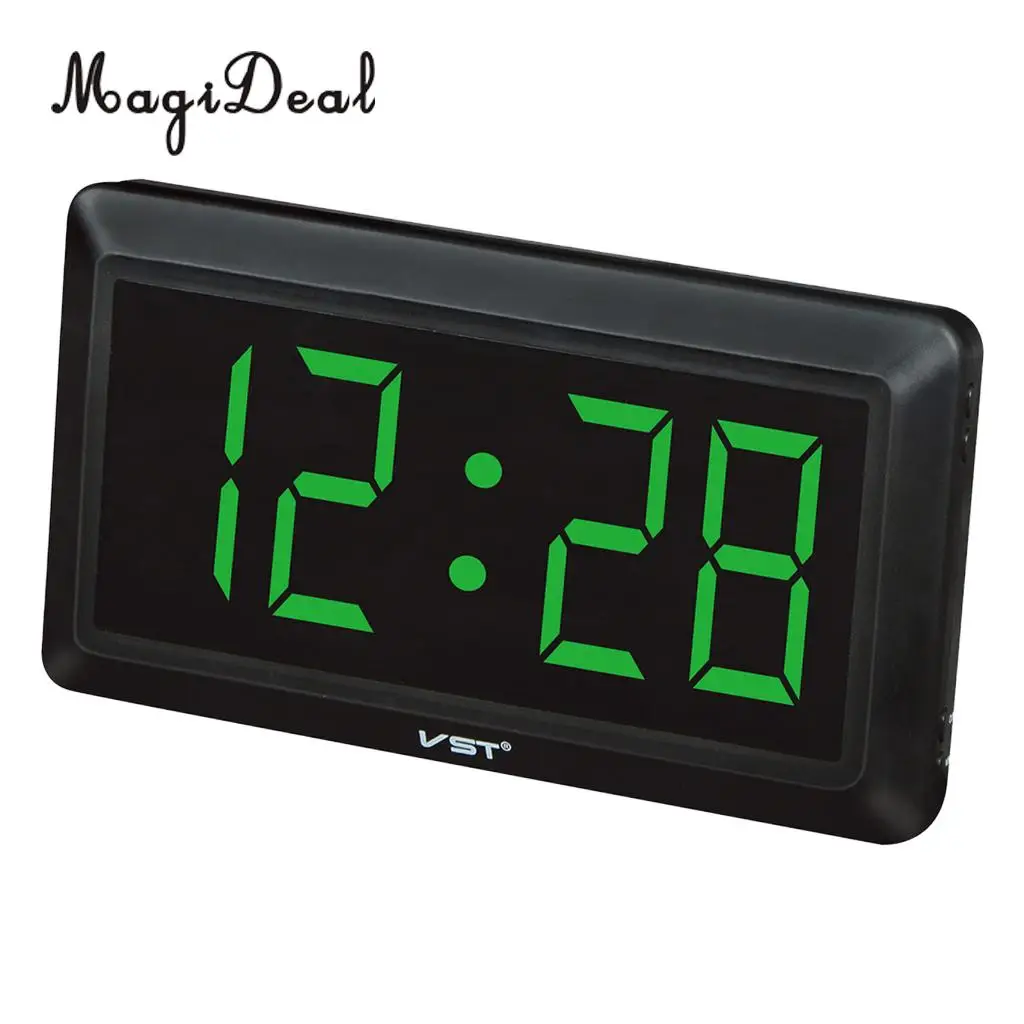 Practical Table Desk Clock Wall Digital LED Clock 24 Hour Display with AAA Backup Battery Memory Function EU Plug