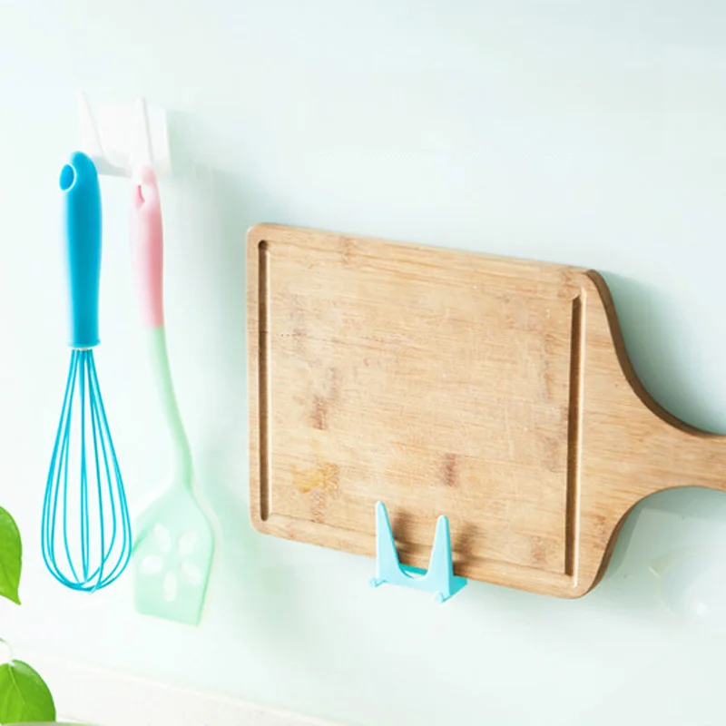 

4 Pcs/Set 2 In 1 Kitchen Sucker Hook Sponge Holder Plastic Multi-function Wall Hangers TB Sale