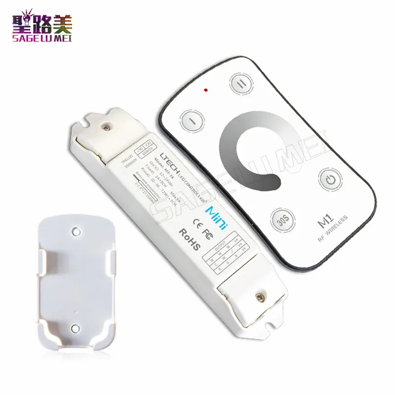 

Letch DC12-24V Led Dimmer RF Wireless Controller Remote With CV Constant Voltage Receiver Light Dimming for single color tape