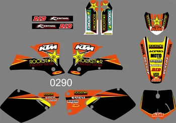 

0290 Motorcycle Team Graphic & Backgrounds Decal Stiker Kits for KTM SX 2001 2002