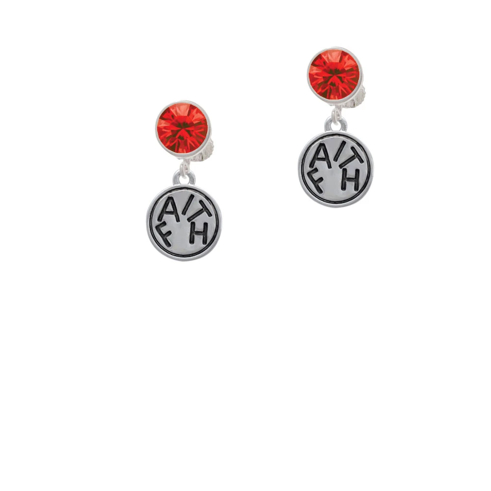 Faith in Circle Crystal Clip On Earrings (4)