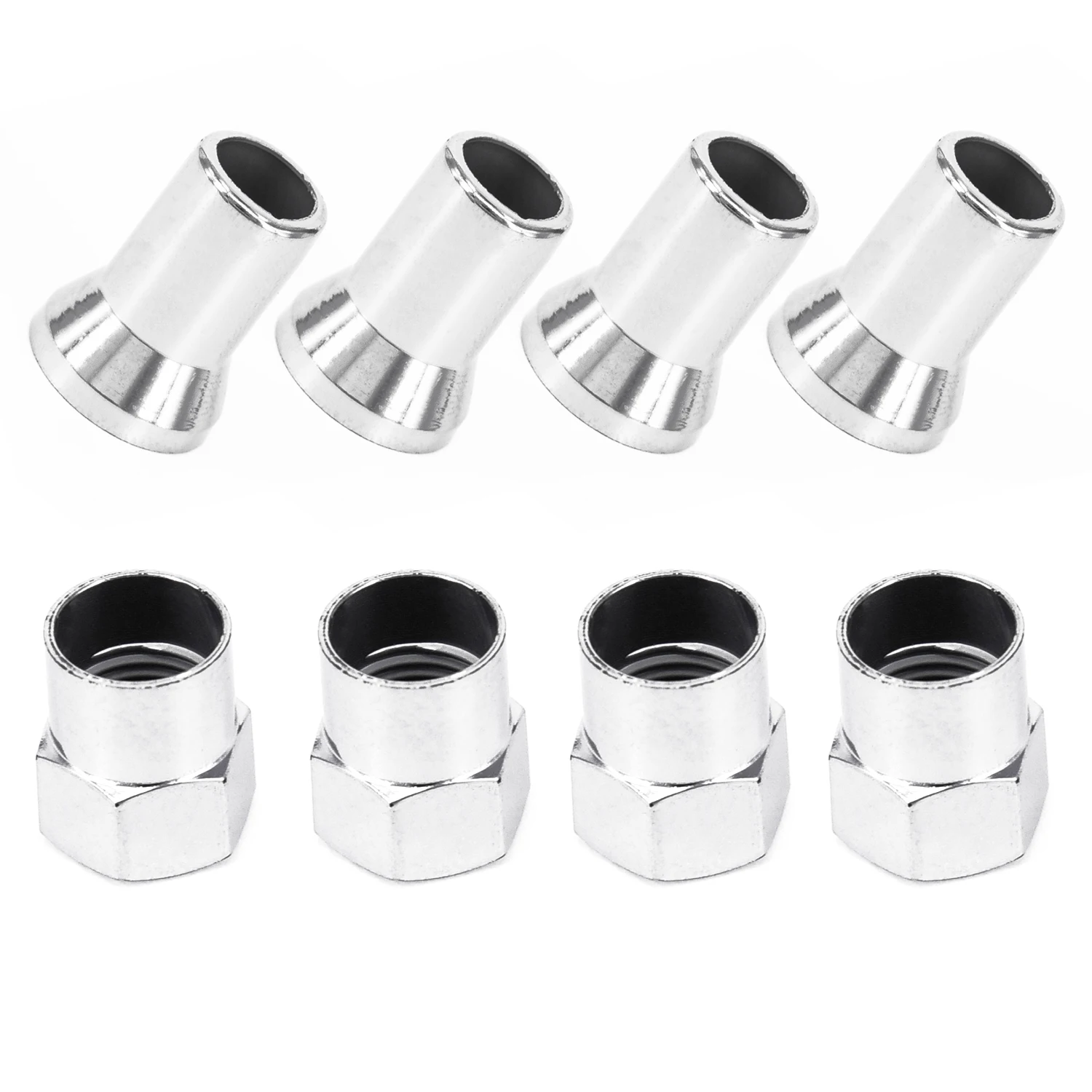 

4 Sets/8pcs Durable Cars Trucks Vehicle Tire Valve Stem Cap & Sleeves Fittings