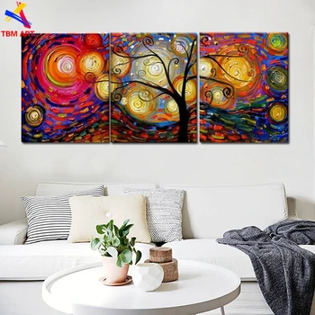 

Large Unframed Money Tree Hand painted Modern Abstract Oil Painting on Canvas Wall Art Gift for Living Room Home Decor JYJLV230