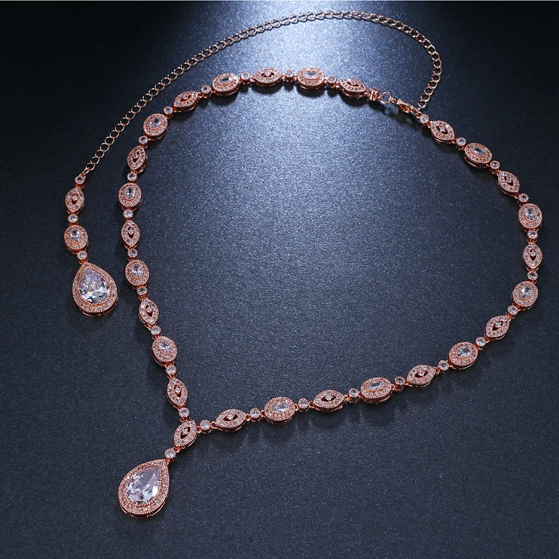 Emmaya, дизайн, серебряное и розовое ожерелье, ювелирное изделие для женщин, свадебное модное очаровательное Хрустальное циркониевое ожерелье, свадебное ожерелье