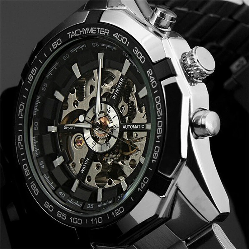 

2018 New Winner Luxury Sport Clock Men Automatic Watch Skeleton Military Watch Mechanical Relogio Male Montre Watch Mens
