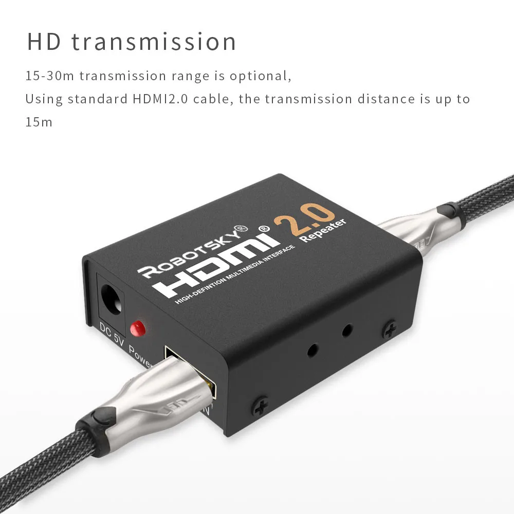 60 м HDMI 2,0 сплиттер Ретранслятор HDMI удлинитель Усилитель сигнала Усилитель адаптер 4 к/2 к@ 60 Гц HDCP 2,2 EDID для HDTV PS4 DVD