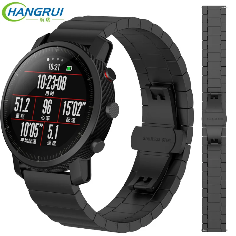 

HANGRUI Quick Release Stainless Steel Watchband for Huawei Watch GT Magic Band Wrist Strap Metal Bracelet Belt For TicWatch Pro