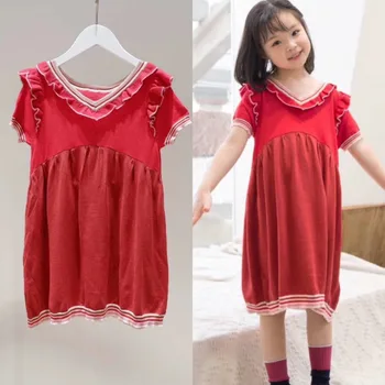 

New fashion girls dresses summer knitted girls dress kids boutique clothes