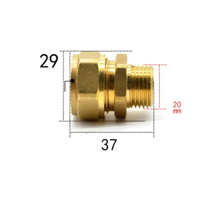 Подходит для 16/20 мм ID/OD PEX-AL-PEX трубка x 1/2 &quotBSPP Male латунный фитинг трубы