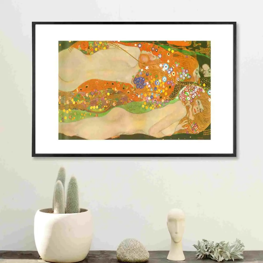 Классическая художественная живопись Gustav Klimt Kiss, печать на холсте, художественный плакат, Настенный декор, картины для комнаты, дома, декоративная шелковая ткань, без рамки - Цвет: 6