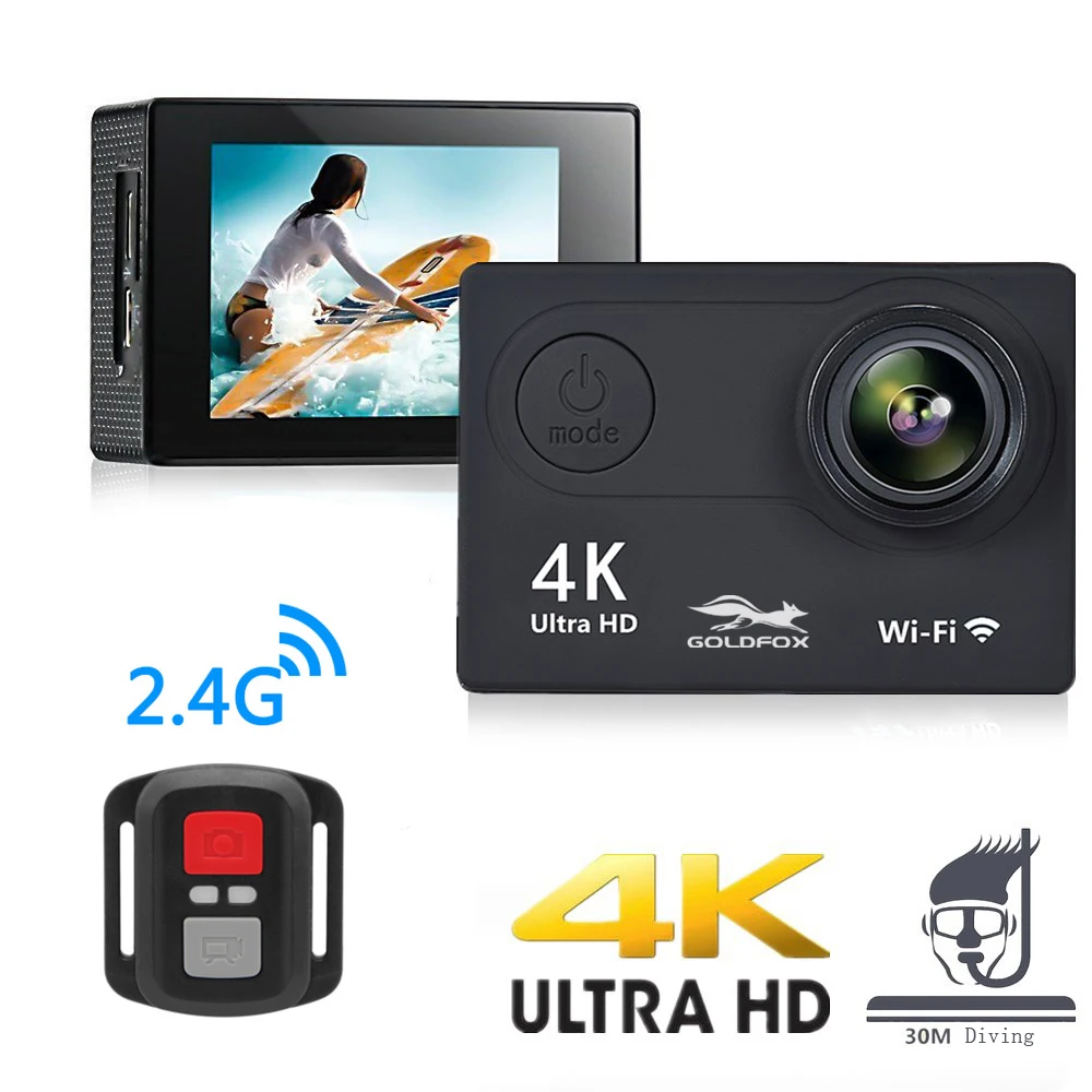 Ultra HD 4K Wi Fi Экшн камера H9R 170D Go Водонепроницаемый Pro подводная спортивная для шлема