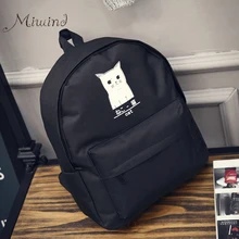 Backpack For Teenagers Girls Designer Harajuku Cat Anime Canvas Black Waterproof School Boys Brand Mochilas Women