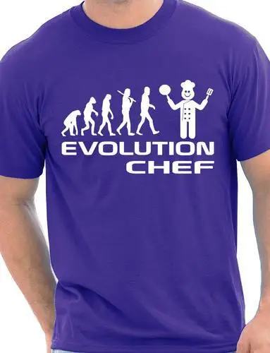 Забавная Мужская футболка evolation Of A Chef cooking Подарочная большого размера и Colors