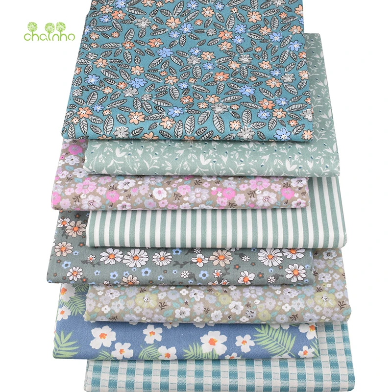 Chainho, зеленая Цветочная серия, саржевая хлопковая ткань с принтом, для шитья и стеганого шитья, ручная работа для детей и детей, материал CC310