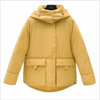 

Korean Style Winter Jacket Women Hooded Cotton Padded Oversived Female Winter Coat Outwear Fashion Short Warm Parka student R241