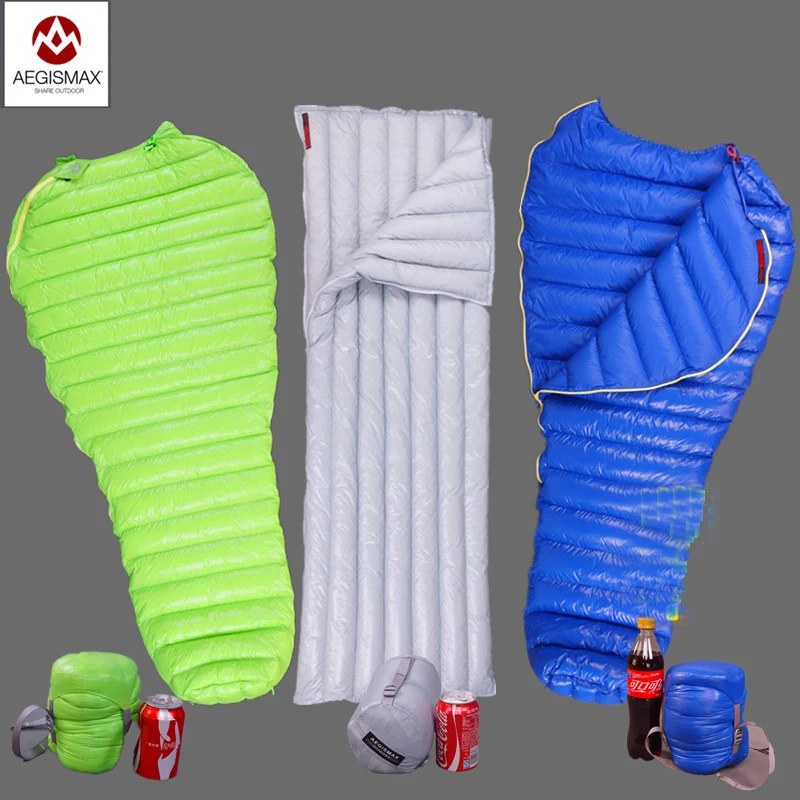

Aegismax Outdoor Camping Ultralight Mummy 95% 800FP Goose Down Sleeping Bag Spring Autumn Winter Tent Light weight Sleeping Bags