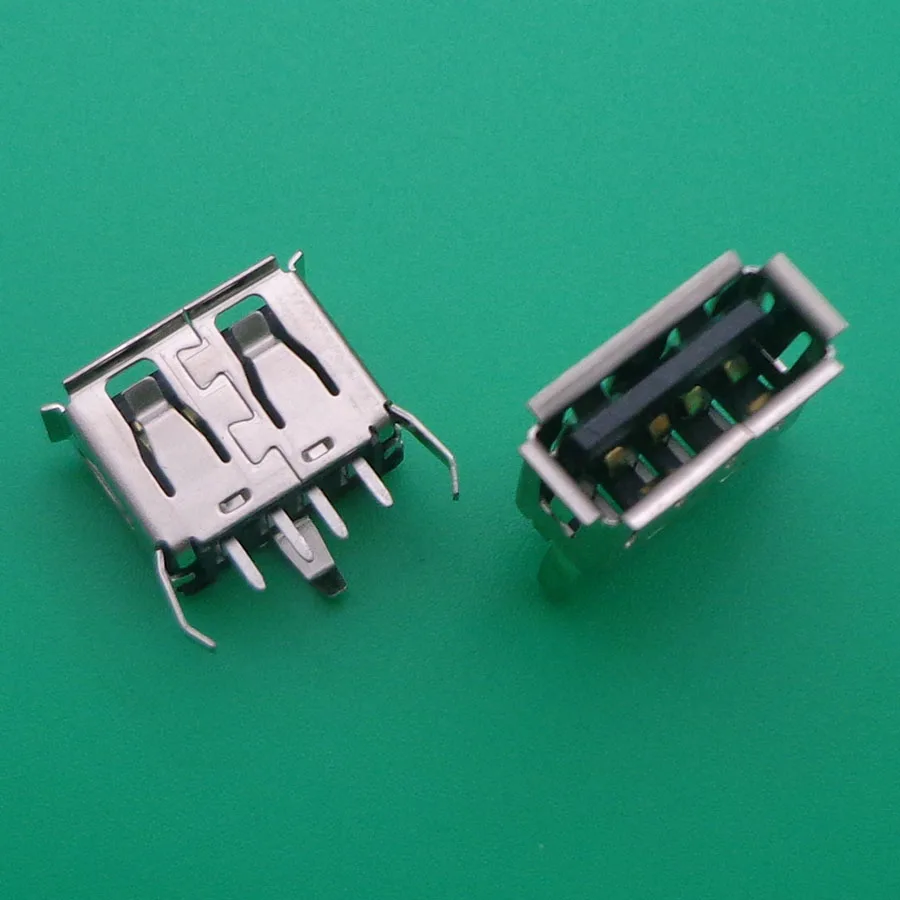 50 шт. A Тип плоский угол(180 градусов) гнездо разъема USB PCB, usb-разъем 3 ножки+ 4 pin