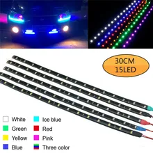 Tira de luces LED El para decoración de coche, Cable de 30cm, resistente al agua, con Motor de luz luminosa, para circulación diurna, fiesta, 2 uds.