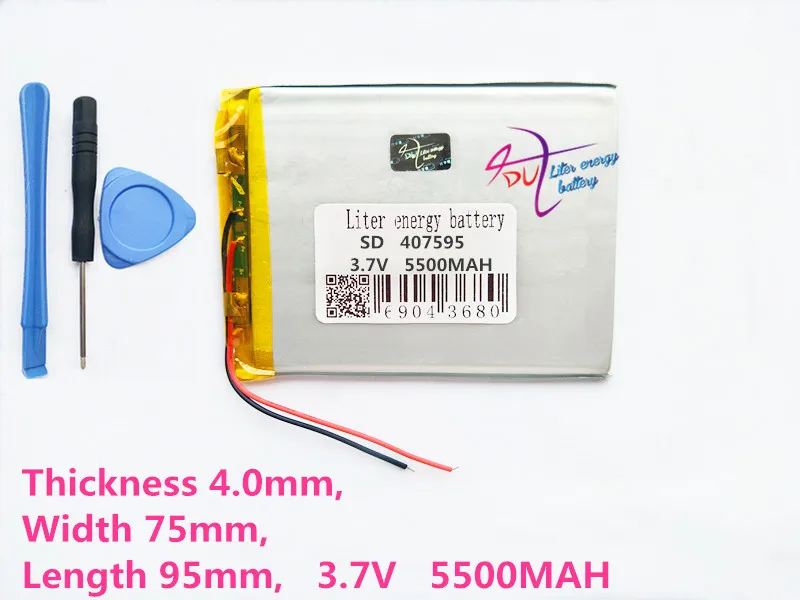 407595 3,7 v 5500mAH литий-ионный аккумулятор для планшетных ПК 7,8, 9 дюймов планшетный ПК 3,7 V полимерный литий-ионный аккумулятор высокого качества