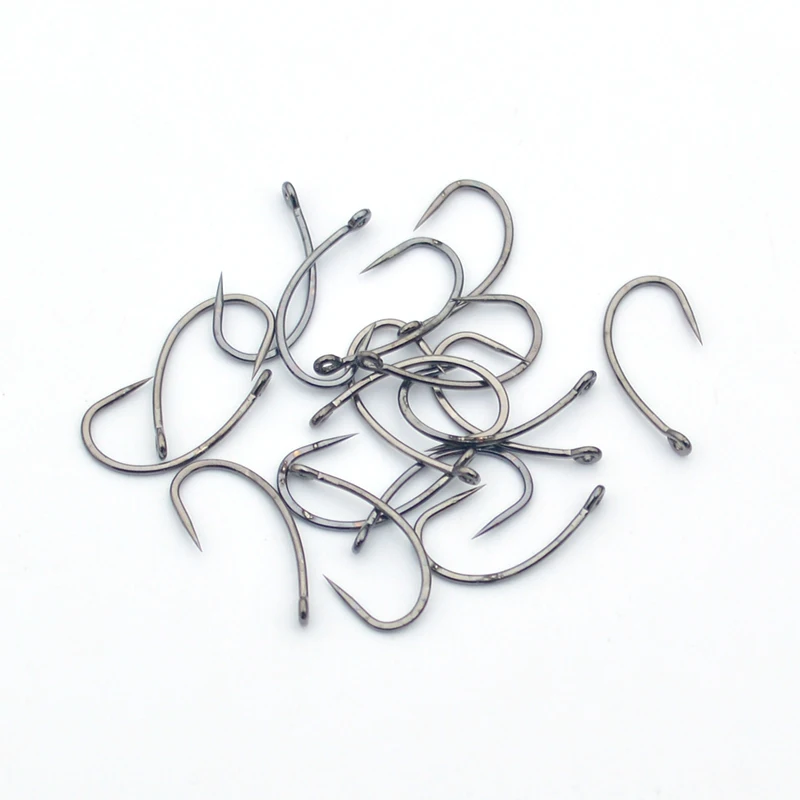 Carp Fishing Hooks 50pcs/lot Barbless Curve Shank Carp Fishing Hair Rig Hook High Carbon Steel No Barbs Fishhook