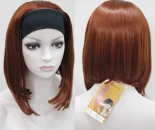 

Popular Ladies' 3/4 Wig With headband Straight Synthetic Hair wigs Copper red queen women's Cosplay hair wigs fast deliver
