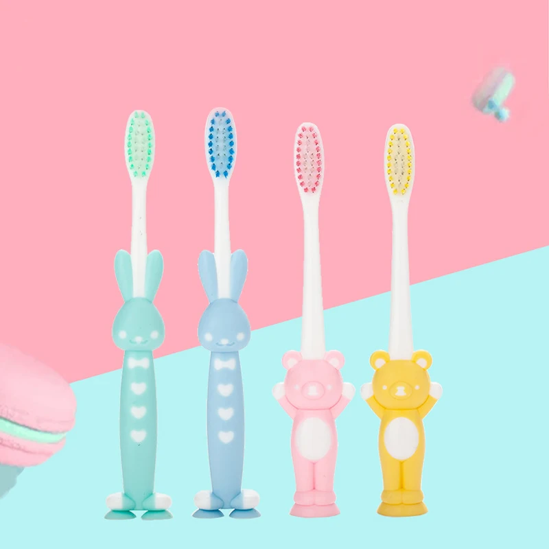 1PC Lovely Cartoon Bears Rabbit Shaped Kid Toothbrush Little Boy Girl