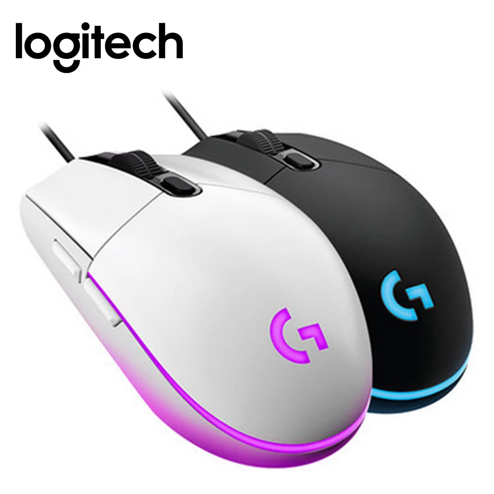 Проводная игровая мышь logitech G102 IC PRODIGY, 16,8 м, цветная, RGB, с подсветкой, PC gamer, 8000 dpi, Mause, оптическая компьютерная мышь для ноутбука, игровая мышь