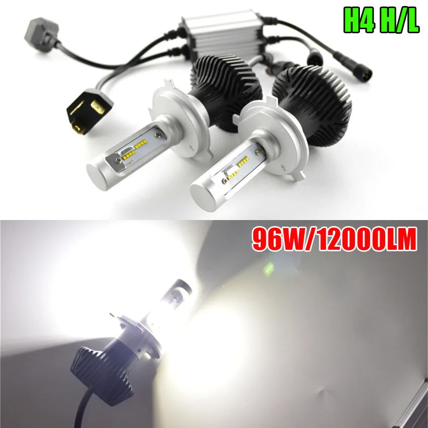 

96W Automobile LED Headlight 9005 HB3 9006 HB4 LED Bulb Kit 9000lm 6000K H4 Hi Low H7 LED Car Lamps DRL Light Source