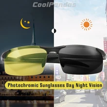 Унисекс фотохромные Солнцезащитные Очки День Ночь поляризованные солнцезащитные очки для мужчин и женщин Желтые безопасные для вождения UV400 gafas de sol hombre