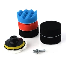 8 шт./компл. 3 дюймов полировальная Подушка губка комплект для полирования автомобиля W/M10 Резьбовой Адаптер Автомойка детализация чистая машина для укладки волос