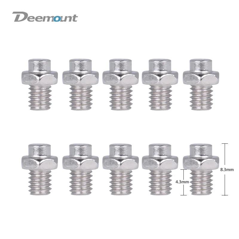 Deemount 10 шт. M4 велосипедные педали шпильки стальные анти-Лыжные болты контактный гвоздь для велосипедных педалей Аксессуары для велосипеда - Цвет: 8.3mm 10PCS