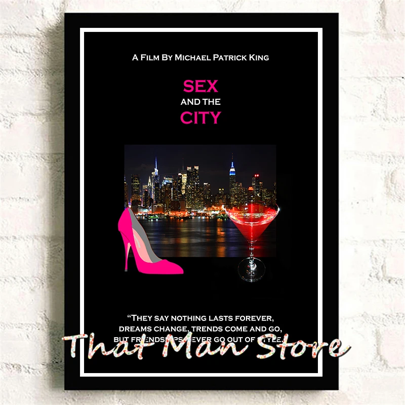 Секс и город белый картон картина плакат домашний декор бумага бар Decora - Цвет: Серый