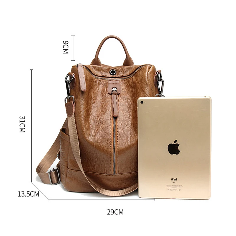 Женский рюкзак mochila feminina, повседневный многофункциональный женский кожаный рюкзак, женская сумка через плечо, сумка для путешествий