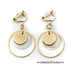 Metal Shell Round Earrings Non Pierced Natural Shell Geometric Clip On Earrings Without Piercing Women Minimalist Earring CE153 ► Photo 2/3
