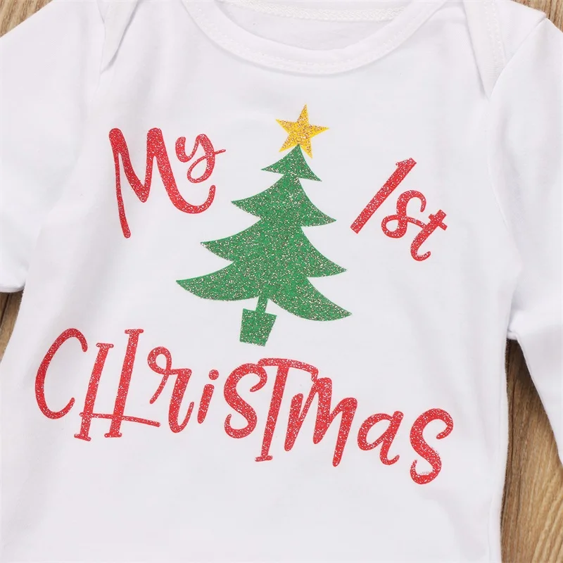 3 предмета, одежда для маленьких мальчиков и девочек, детская одежда на первый Рождество, комбинезон с рисунком оленя для малышей, комбинезон, штаны, шапка, рождественские наряды для малышей