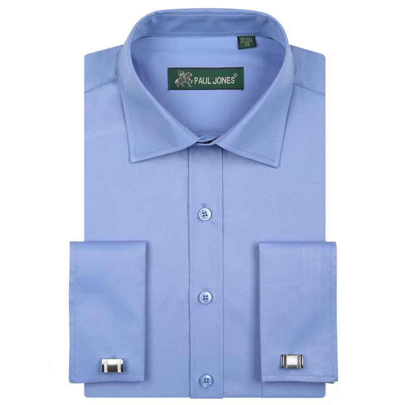 Cena Wysokiej jakości francja spinki męskie tuxedo koszule miękkie wygodne regularny krój stałe biznes mężczyźni ubranie koszule s to5xl