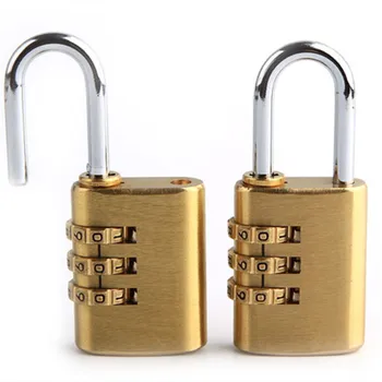 

Professional 3 digit copper blind password padlock security pull box luggage lock security tools